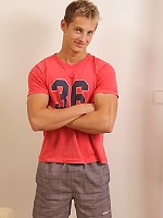 Blonde pretty boy Mike is ripped and shows you.
