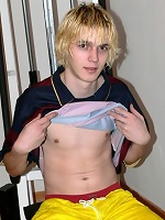 Sexy blonde soccer teen boy