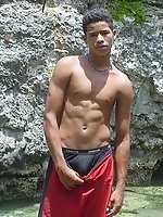 Sexy latino twink posing for the camera outdoors